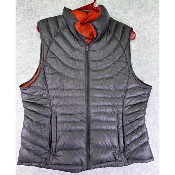 Bernardo Jackets & Blazers - Bernardo Goose Down Full Zip Puffer Vest Grey coral Womens Large Packable Hiking
